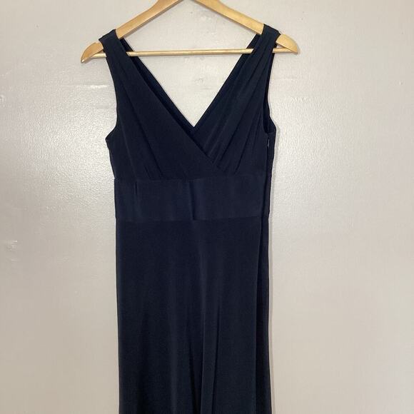 J Crew Sophia Dress Size 4 Navy Blue 100% Silk Fit & Flare Evening Cocktail - Picture 5 of 14